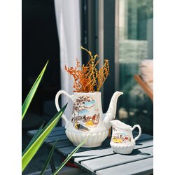 İNGİLİZ KAHVERENGİ ÇAY POTU+SÜTLÜK