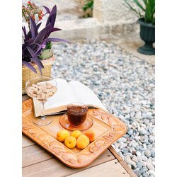 TURUNCU PORSELEN İTALYAN TEPSİ