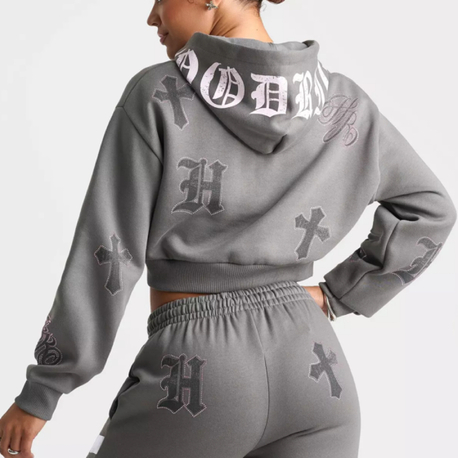 PINKY & ASHA ZIP CROPPED HOODIE
