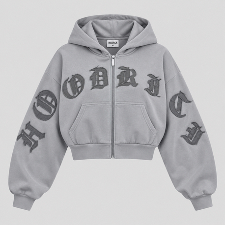 HR ASH GREY CROPPED CEKET