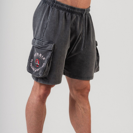 OLYMPIA CARGO SHORTZ ACID WASHED BLACK