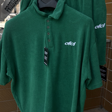 BOHOO ERKEK OVERSIZED DARK GREEN TOWEL POLO