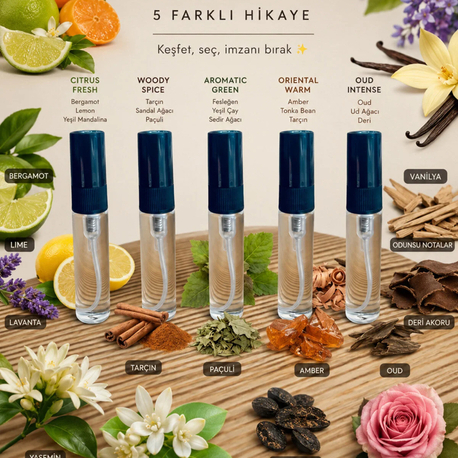 Kadınlar için parfüm deneme seti 5x5ml