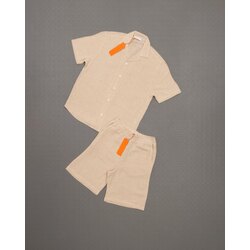 %100 Pamuk Relaxed Fit Gömlek Şort Takımı
