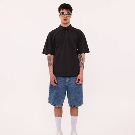 Pamuklu Oversize Boxy Fit Polo Yaka Tişört 