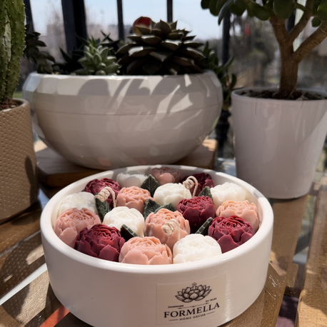 Büyük Boy Gül Kasesi ( Soya Wax )