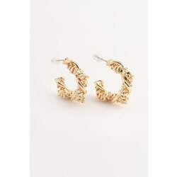 Tel Sargılı Halka Küpe | Gold