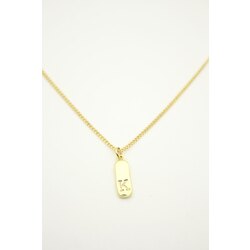 Mini Dikdörtgen Plaka Kolye | Gold | SANA ÖZEL