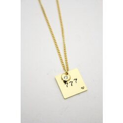 Kare Plaka Kolye | Gold | SANA ÖZEL