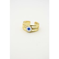Şeritli Evil Yüzük | Gold