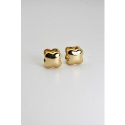 Çelik Yonca Küpe | Küçük | Gold