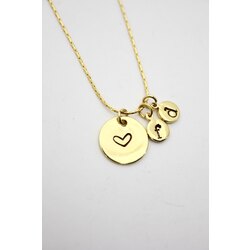 Yuvarlak Plaka Charm Kolye | Gold | SANA ÖZEL