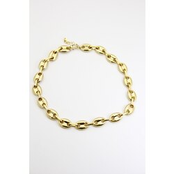 Düğme Zincir Choker Kolye | Büyük | Gold