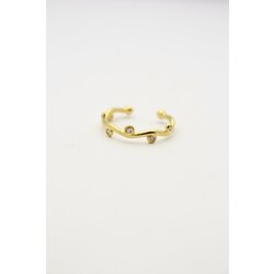 Taşlı Sarmaşık Yüzük | Gold