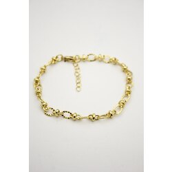 Kesik İzli Zincir Bileklik | Gold