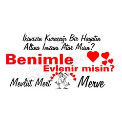 Fotoğraflı Evlilik Teklifi Afişi