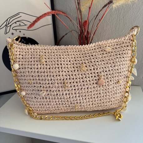 golden pink shell bags