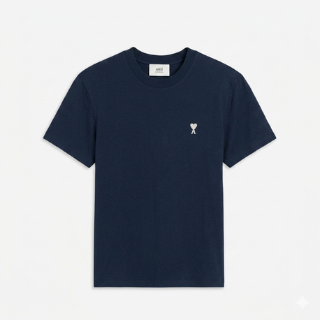 Ami Paris Mini Logo Navy Blue T-Shirt
