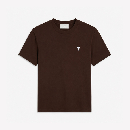 Ami Paris Mini Logo Brown T-Shirt