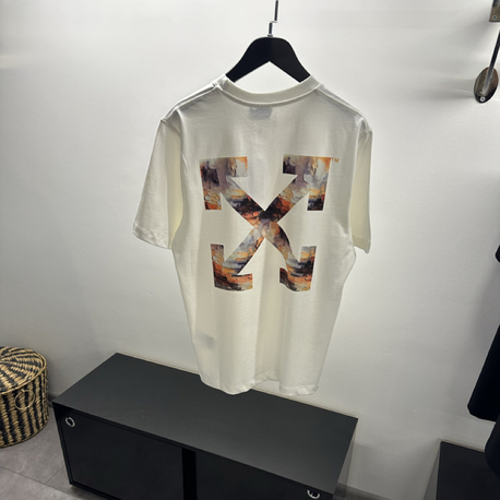 Off White Arrow Print Logo Cotton T-Shirt