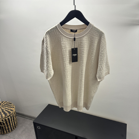 Fendi FF Logo Crew Neck Knit T-Shirt
