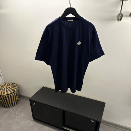 Moncler Navy Blue Logo Patch Cotton T-Shirt