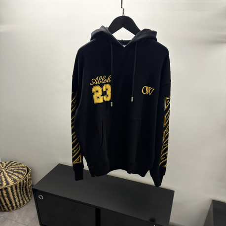 Off White 23 Skate Hoodie Black Gold Fusi