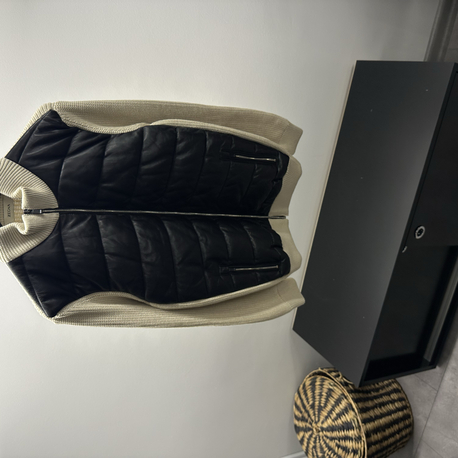 Zegna Knit Arm Zip Beige Jacket
