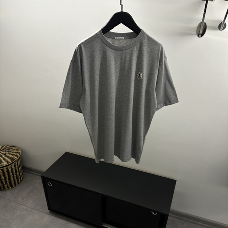 Moncler Grey Logo Patch Cotton T-Shirt