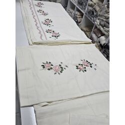 Nakışlı %100 Pamuk Saten Nevresim Takımı