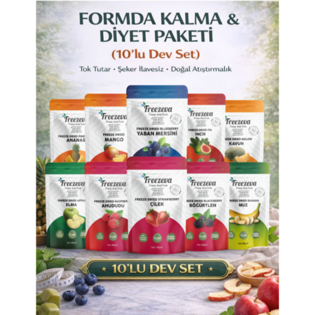 Formda Kalma & Diyet Paketi (10'lu) - Dondurularak Kurutulmuş Meyve (Freeze Dried) 10'