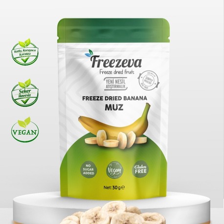 Dondurularak Kurutulmuş Muz 30 gr - Freeze Dried Muz Kuru Meyve Cipsi