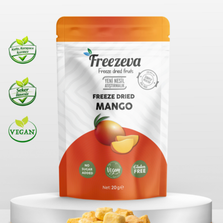Dondurularak Kurutulmuş Mango – Freeze Dried Mango- Mango Kuru Meyve Cipsi 20 gr