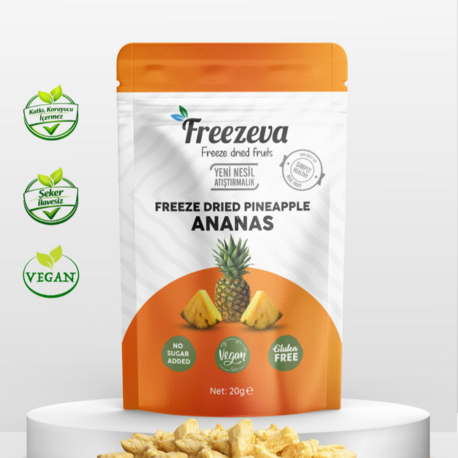 Dondurularak Kurutulmuş Ananas 20 gr – Freeze Dried Ananas - Ananas Kuru Meyve Cipsi