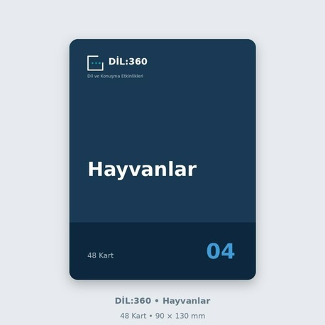 DİL:360 Hayvanlar | 48 Eğitim Kartı