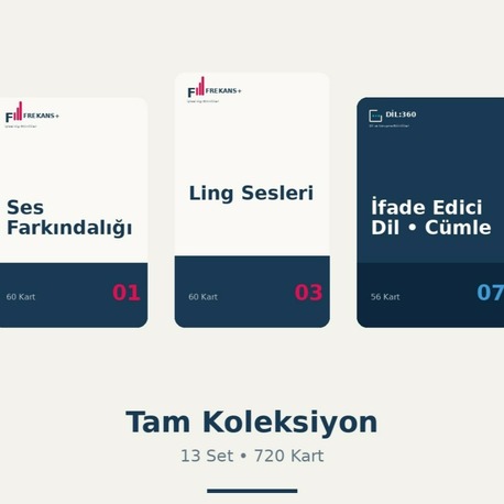 FREKANS+ ve DİL:360 Tam Koleksiyon | 13 Set – 720 Eğitim Kartı