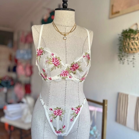 Ekru Büyük Beden Bralet Takımı