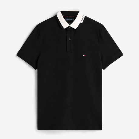 Tommy Hilfiger Erkek Regular Fit Siyah Polo Yaka Tişört