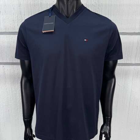 Tommy Erkek Regular Fit V Yaka Lacivert Tişört