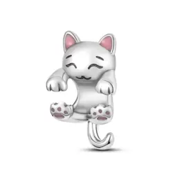 925 Ayar Gümüş Sevimli Kedi Charm