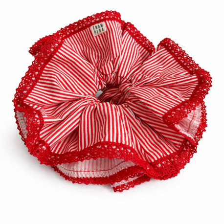 From Pera Rouge Stripe Premium Lastikli 4 Katmanlı Toka