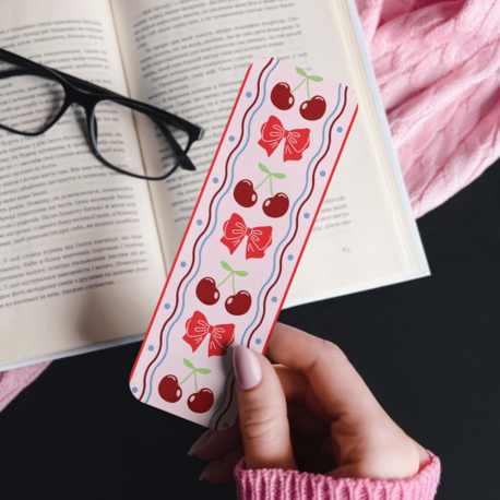 Kiraz Desenli Kitap Ayracı