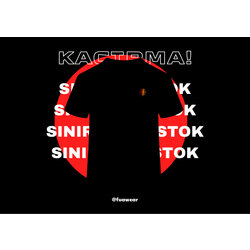 Aslan Logolu Özel Baskılı Siyah Tshirt
