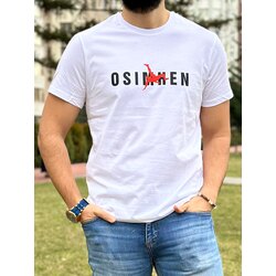 Osimhen Rövaşata Özel Baskılı Beyaz Tshirt