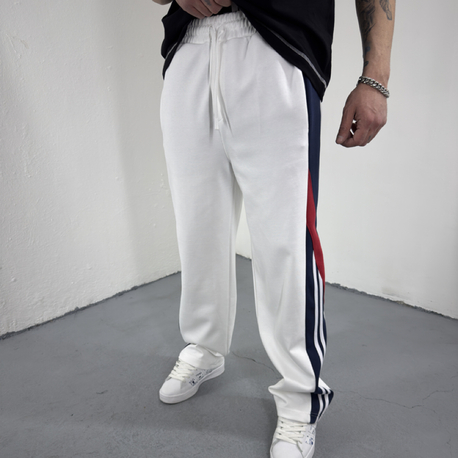 Şerit Detaylı Baggy Eşofman beyaz