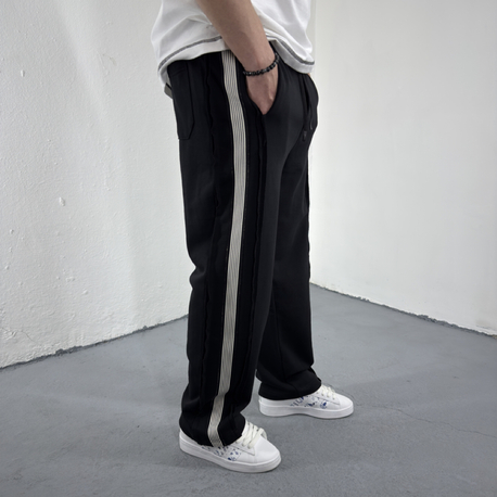 Strip Parallel Baggy Eşofman Siyah