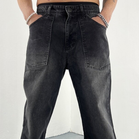 Reverse Pocket Baggy Denim