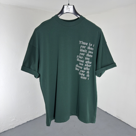 Time is too slow OverSize Tee Yeşil