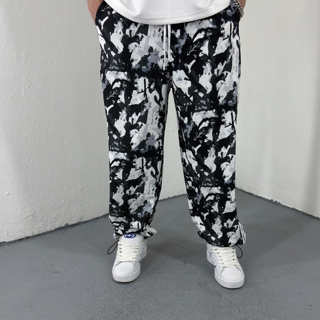 Kamuflaj Paraşüt Jogger Siyah