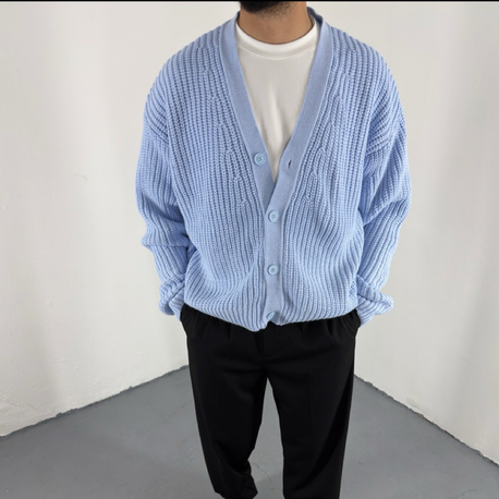 Boxy Fit Hırka Bebe Mavisi